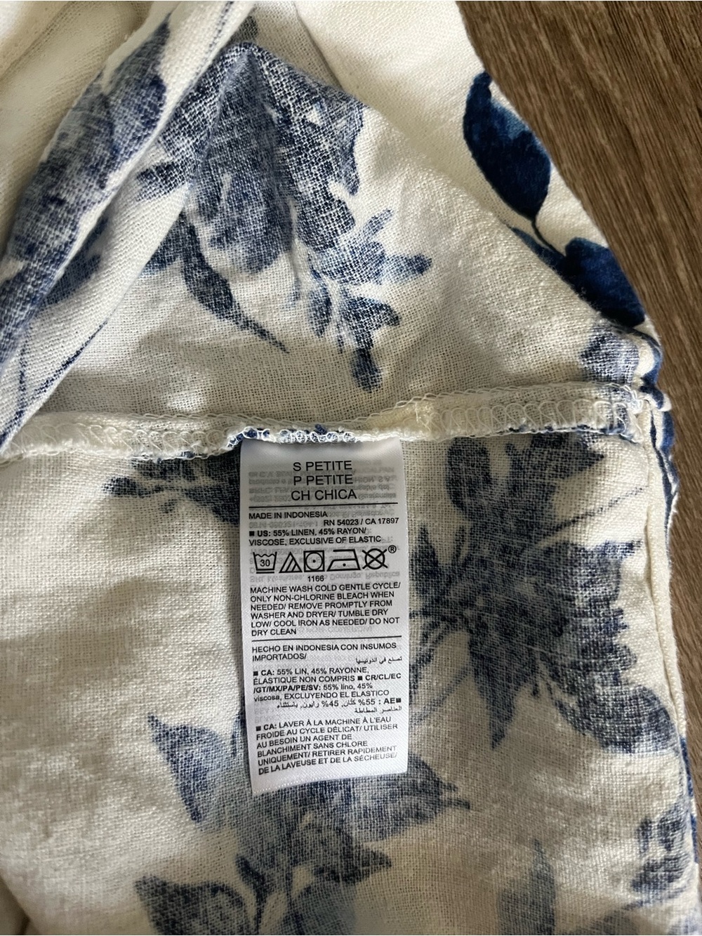 Old Navy White Midi Dress with Blue Floral Print - Picture 6 of 6